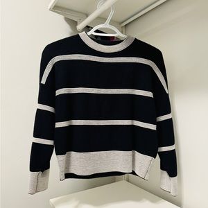 Drop-Shoulder Relaxed Striped Sweater - One Size